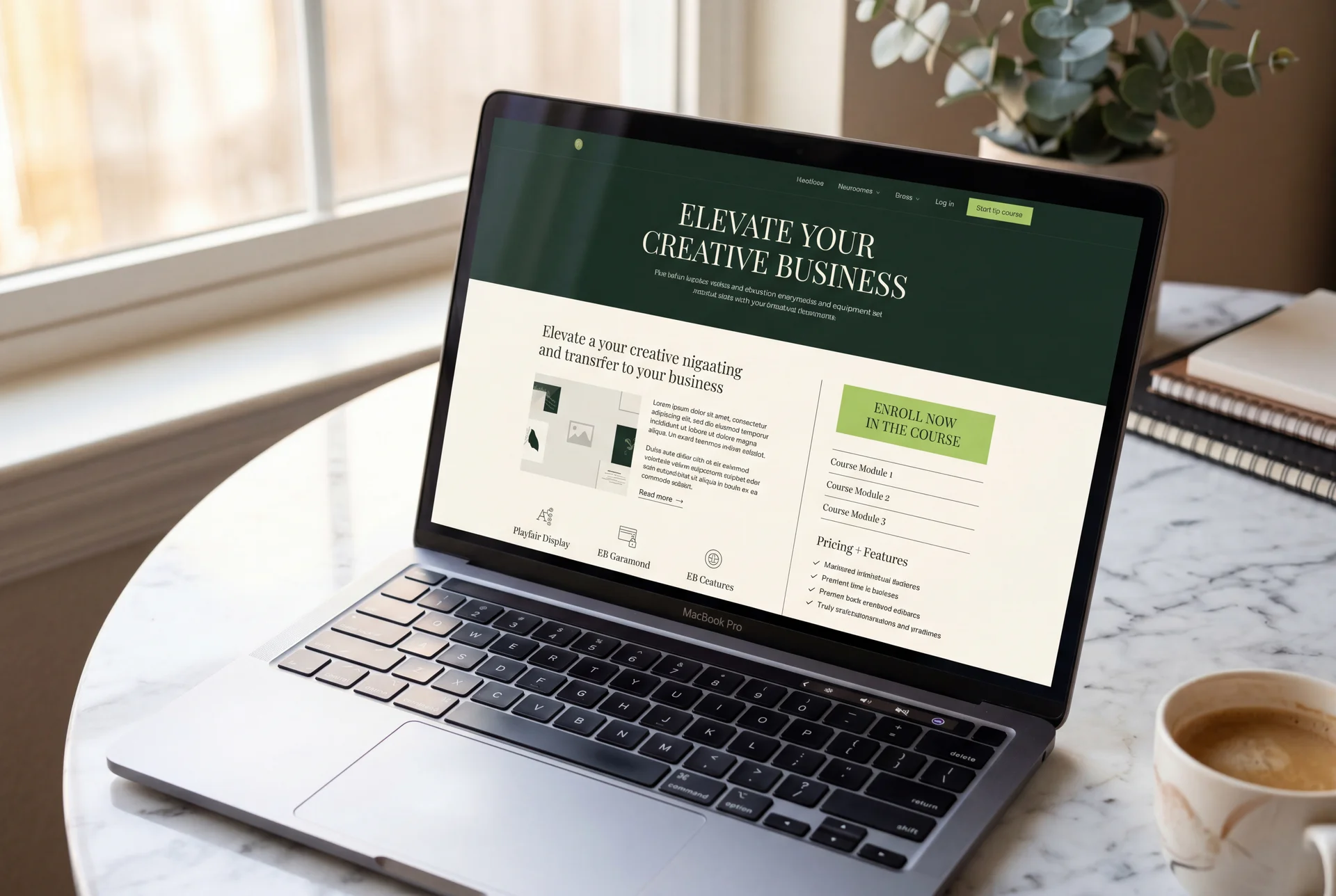 Digital product or offer on screen