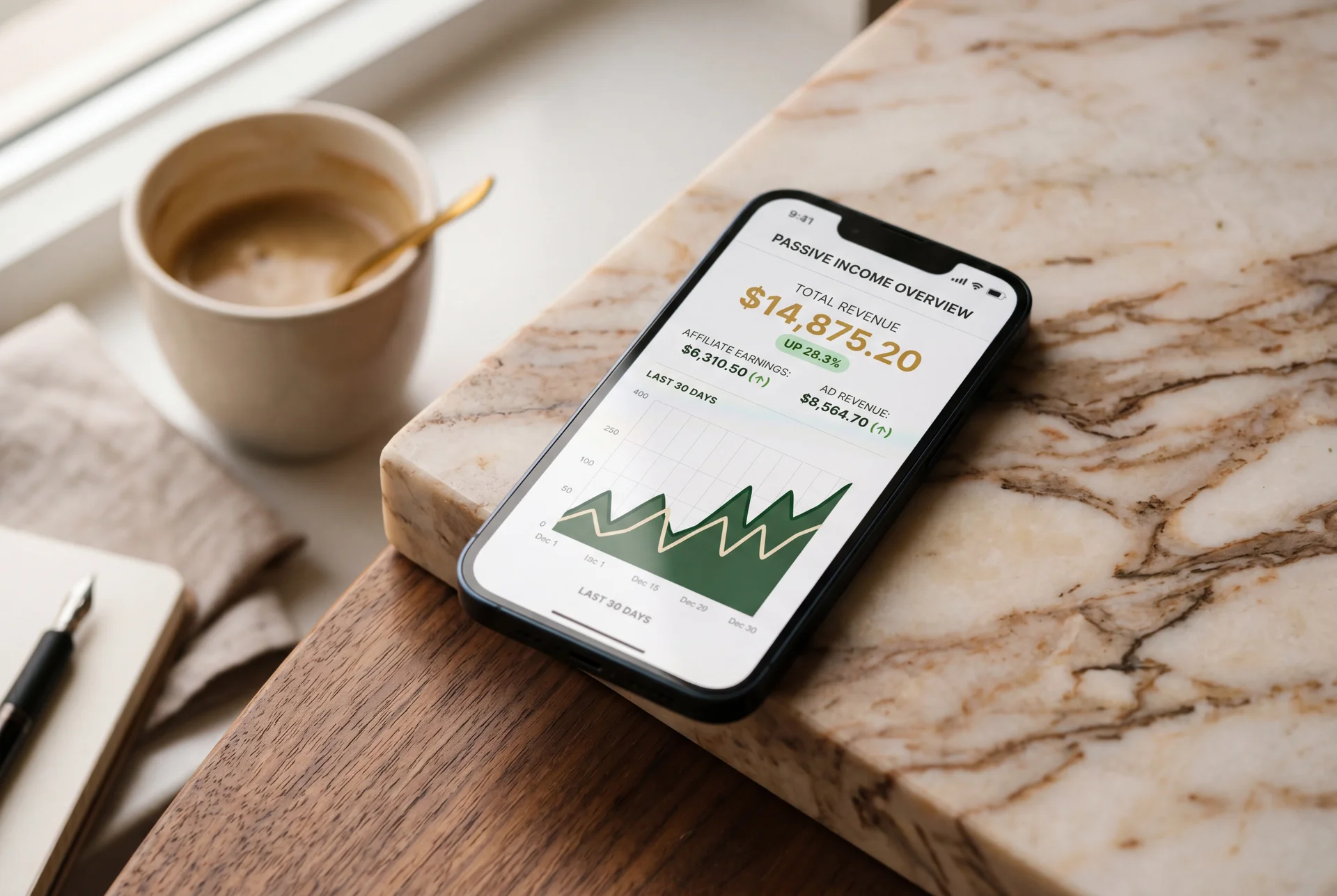 Analytics dashboard or ads running on screen
